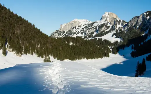 Stock photo: winter landscape in the Alps