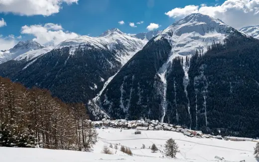 Stock photo: winter landscape in the Alps