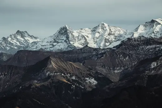 Stock photo: winter landscape in the Alps